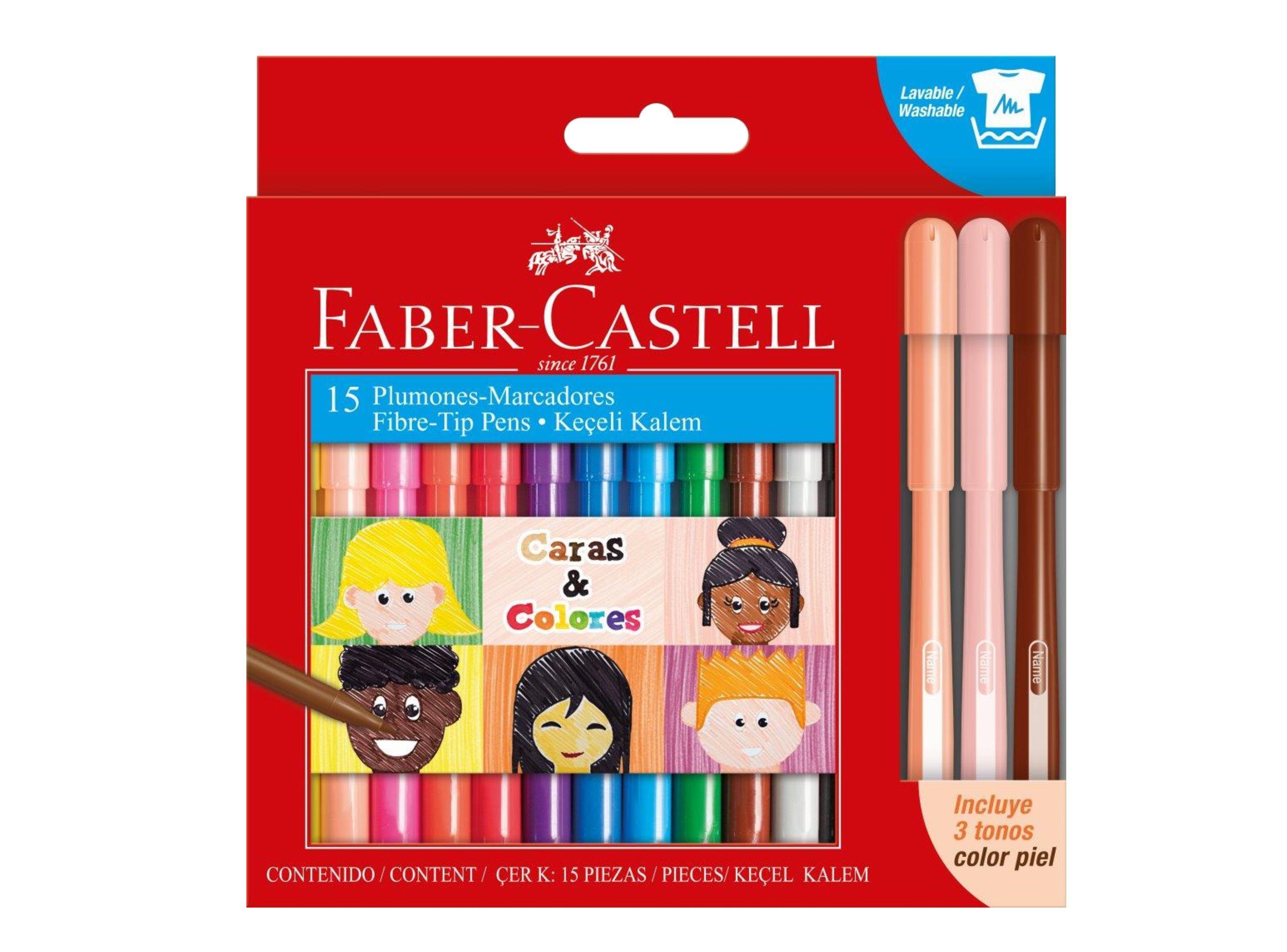 Marcador infantil  Fiesta Caras & Colores, con 12 colores+ 3 colores piel-0