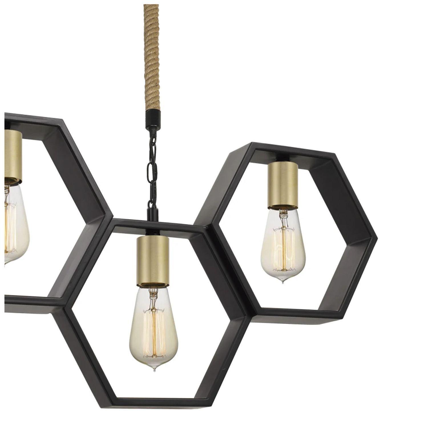 Lámpara Colgante 5xE-27 Diseño Panal Sceptrum-1