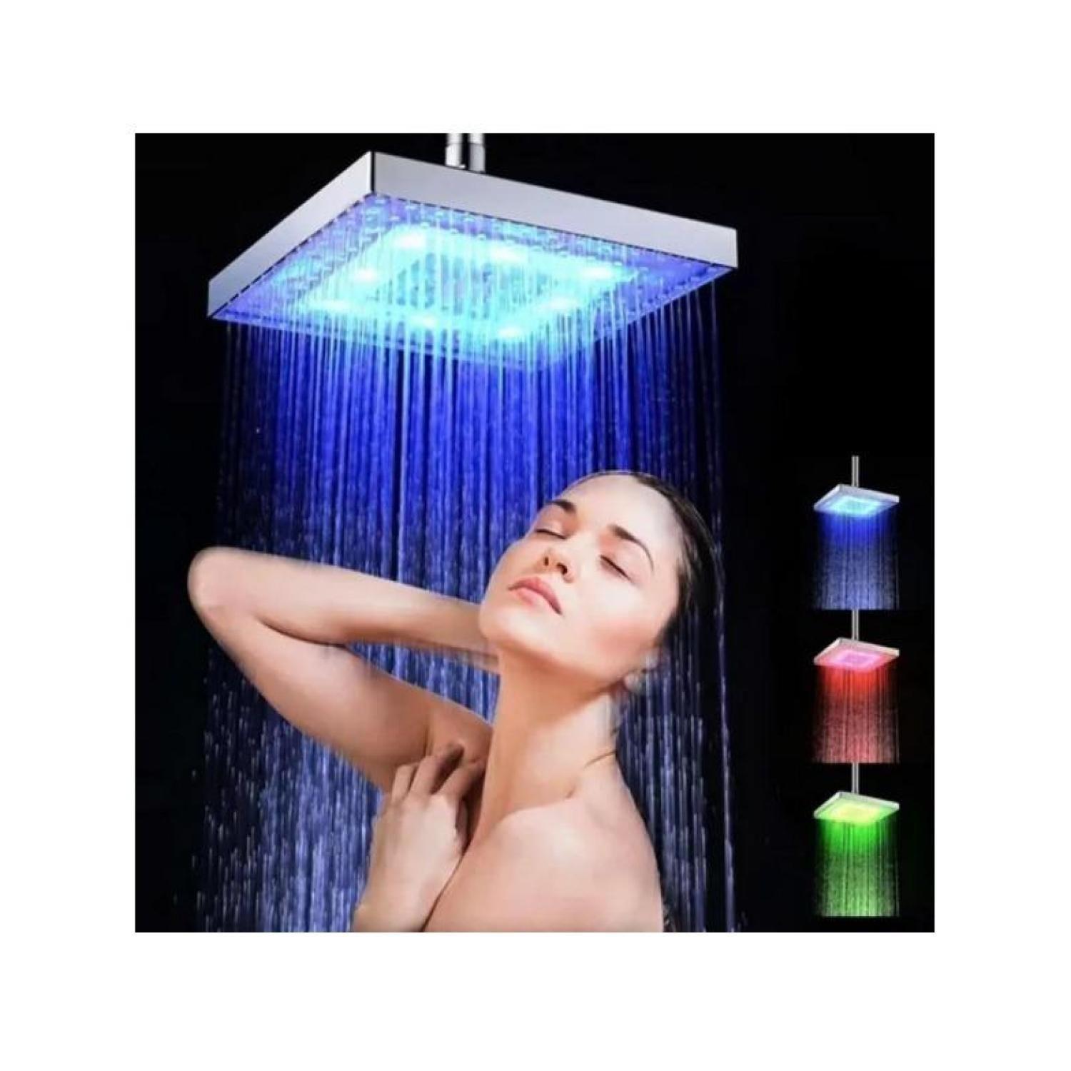 Cabezal De Ducha Led Cuadrada Sensor de temperatura Rgb-2