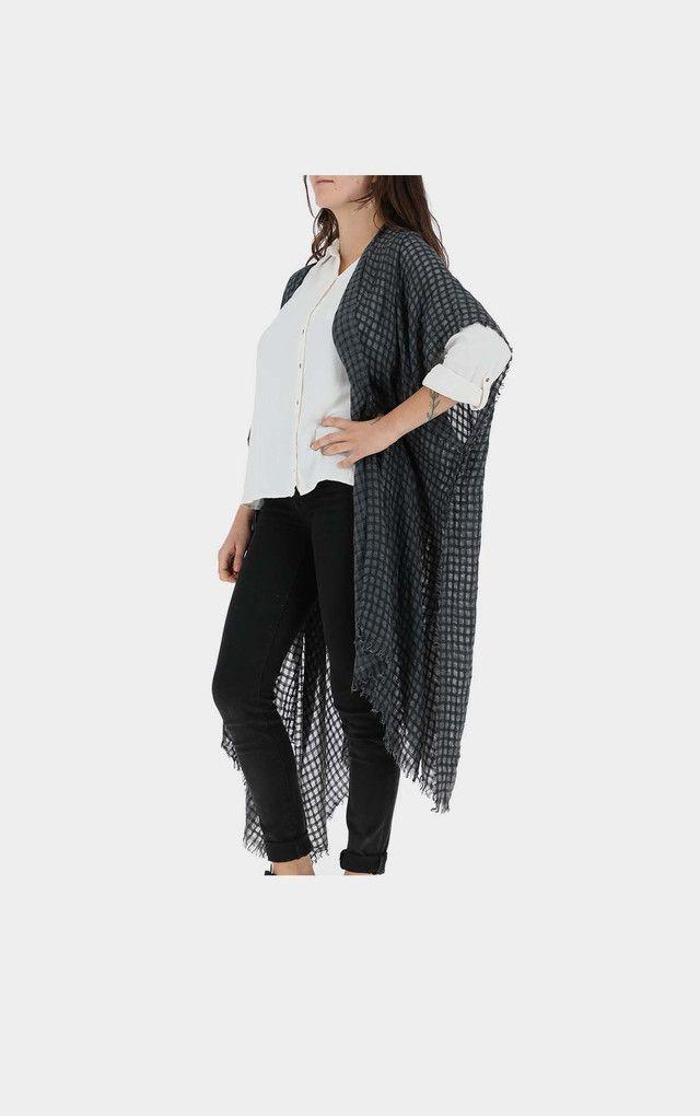Kimono Cuadros Gris i-D-0