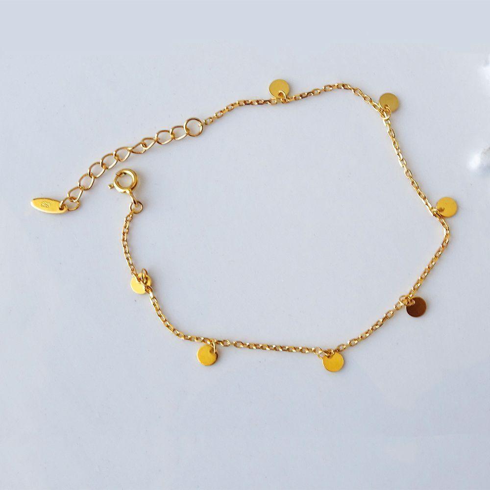 Pulsera De Plata Bañada En Oro Minimedallas - MABELITA-2