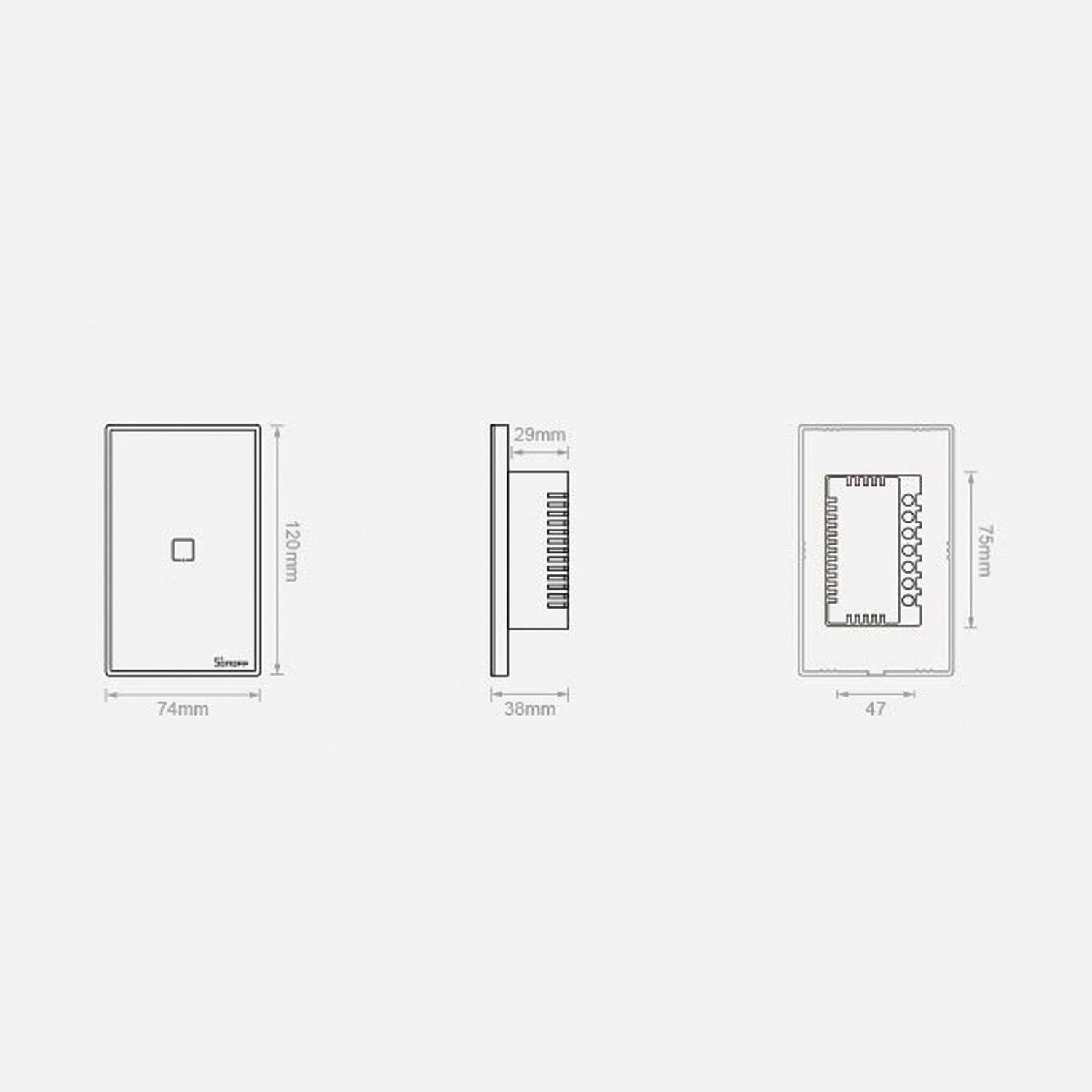 Pack Interruptor Smart: 1, 2 y 3 Canales Negro WiFi + RF Sonoff-2