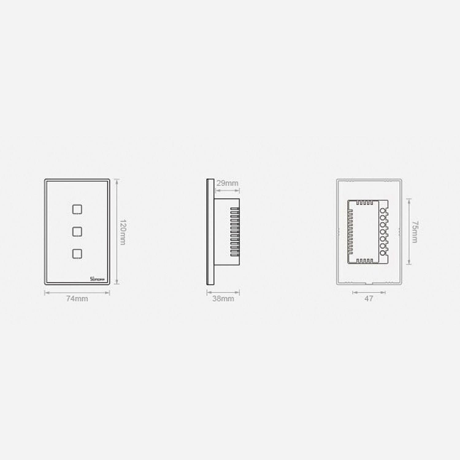 Pack Interruptor Smart: 1, 2 y 3 Canales Negro WiFi + RF Sonoff-6