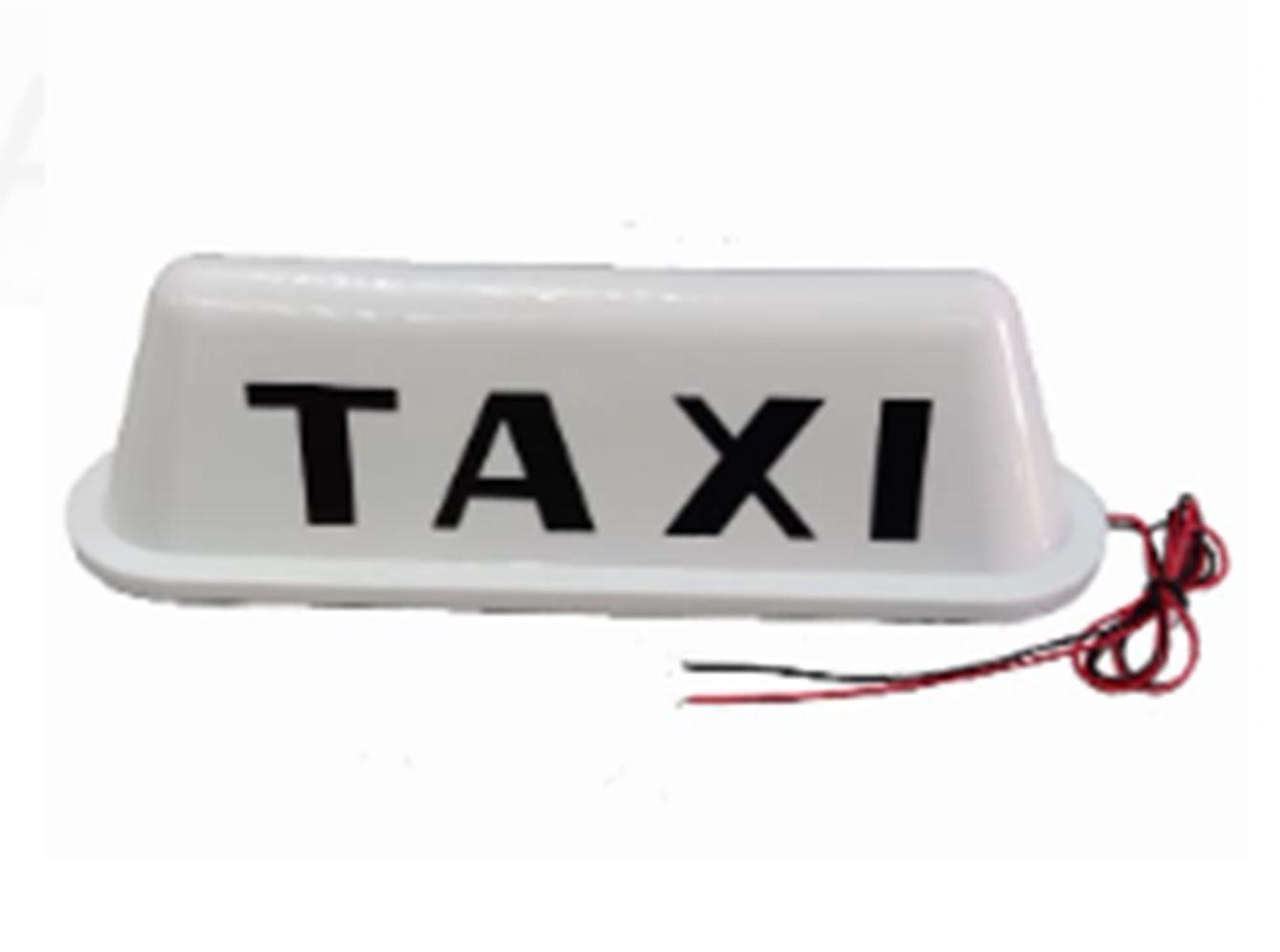 Letrero Taxi Imantado Blanco Luminoso Auto Para Techo-1