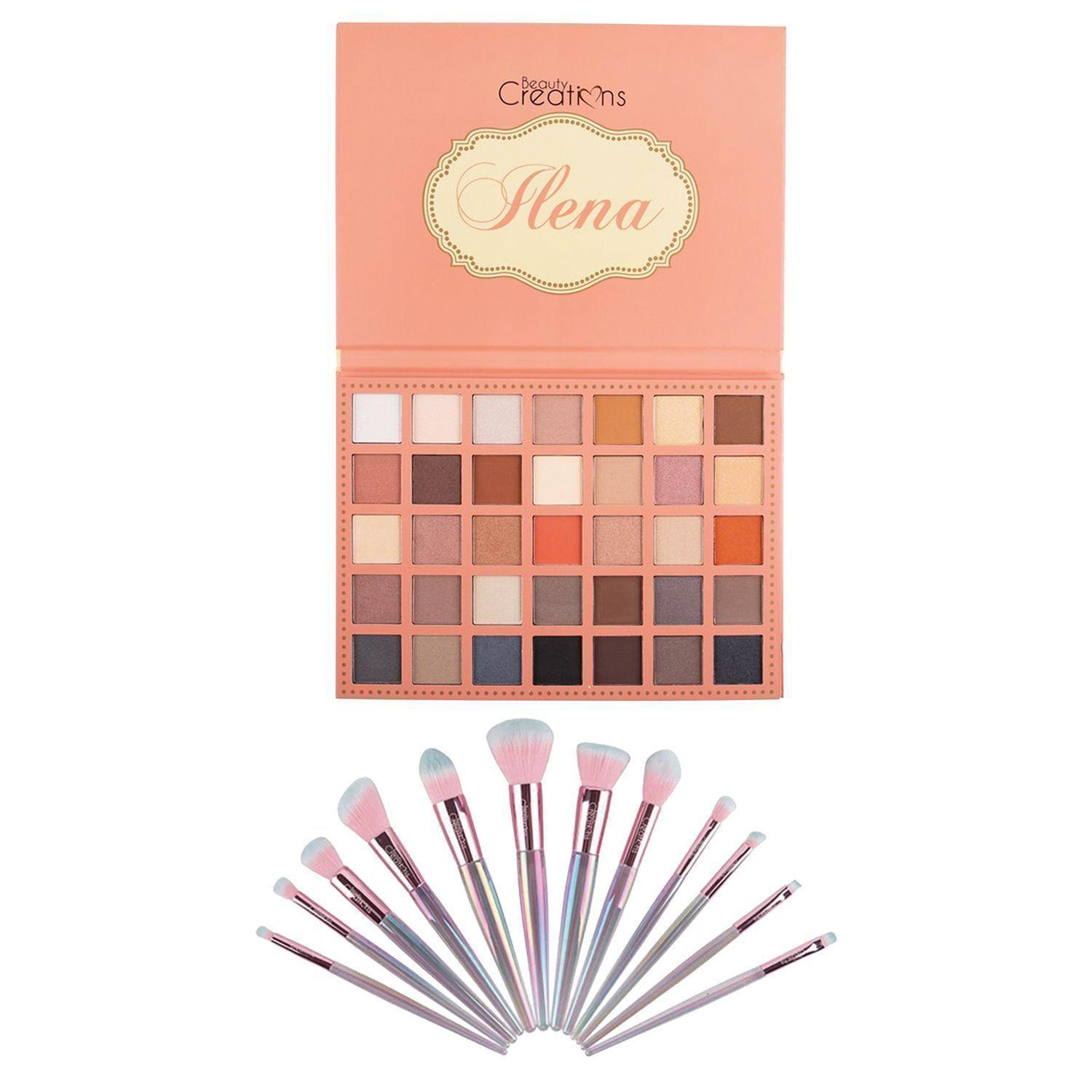 Pack Paleta De Sombra "Ilena" + Set 12 Brochas Holo Fun y Estuche de Beauty Creations-0