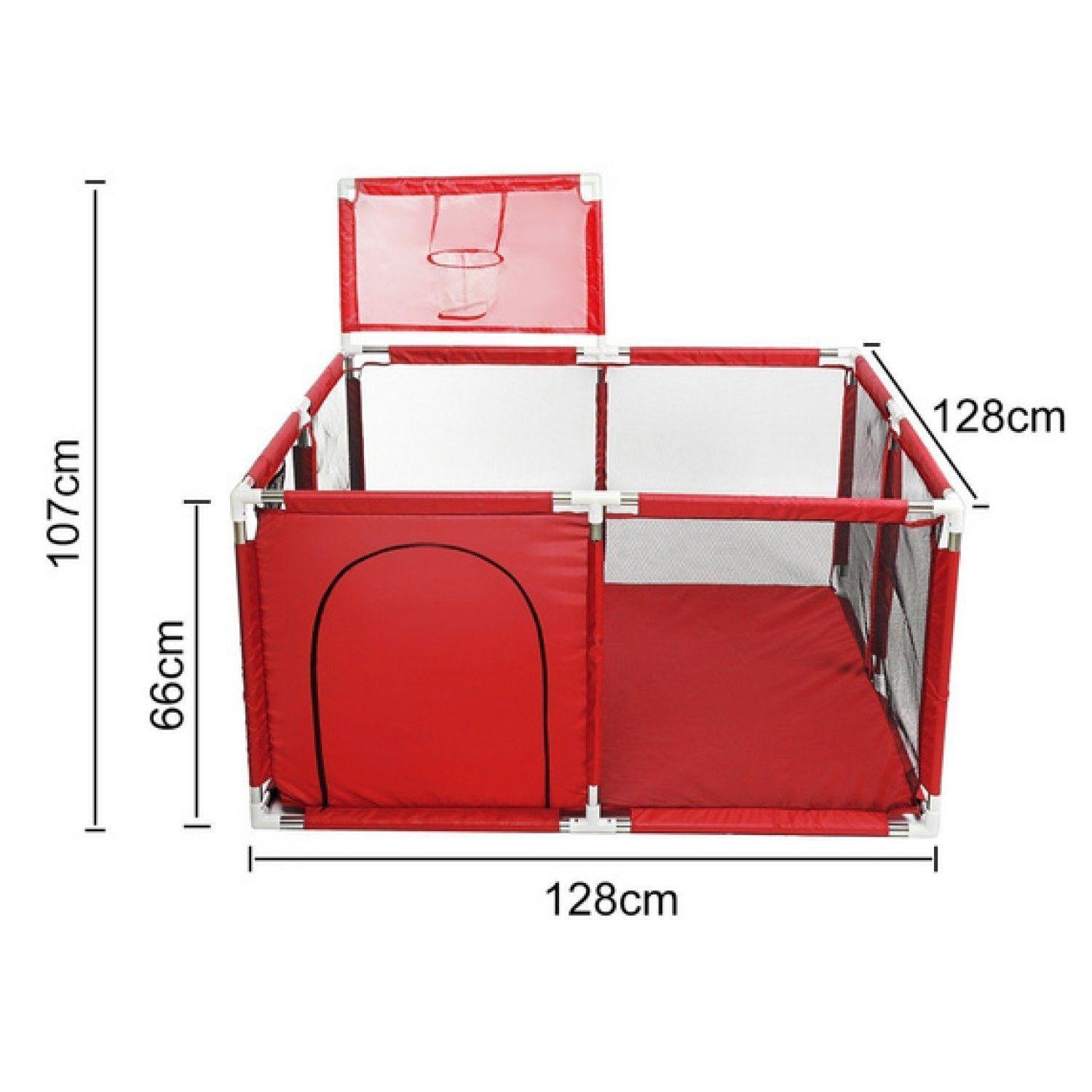 Corral Seguridad Bebes  Aro De Basket 128cm Rojo-2