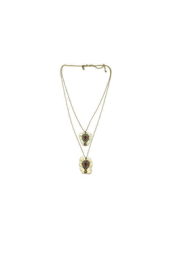 Collar Largo Dorado Folk Fire Medallas Humana-0