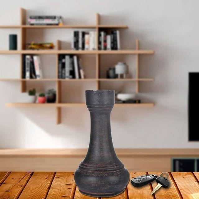 Figura Decorativa Torre Ajedrez Caoba-3