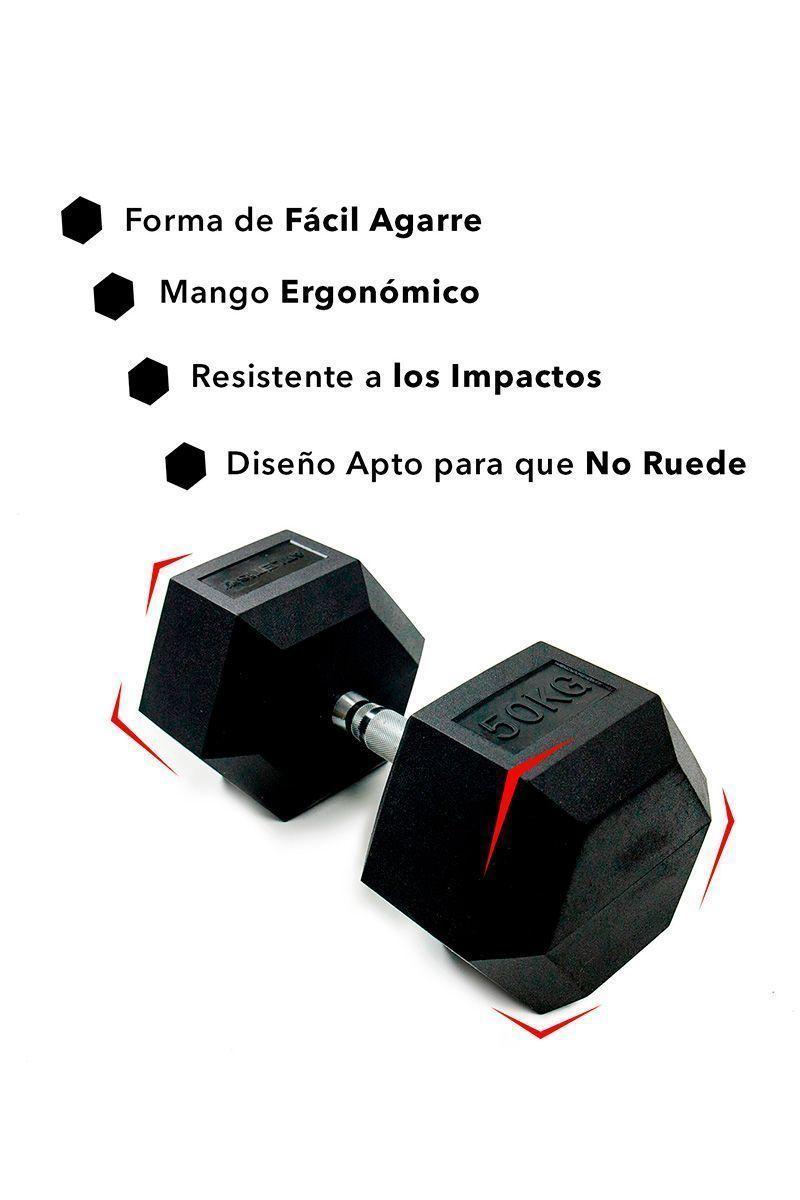 Mancuerna Hexagonal 50 Kg Negro-4