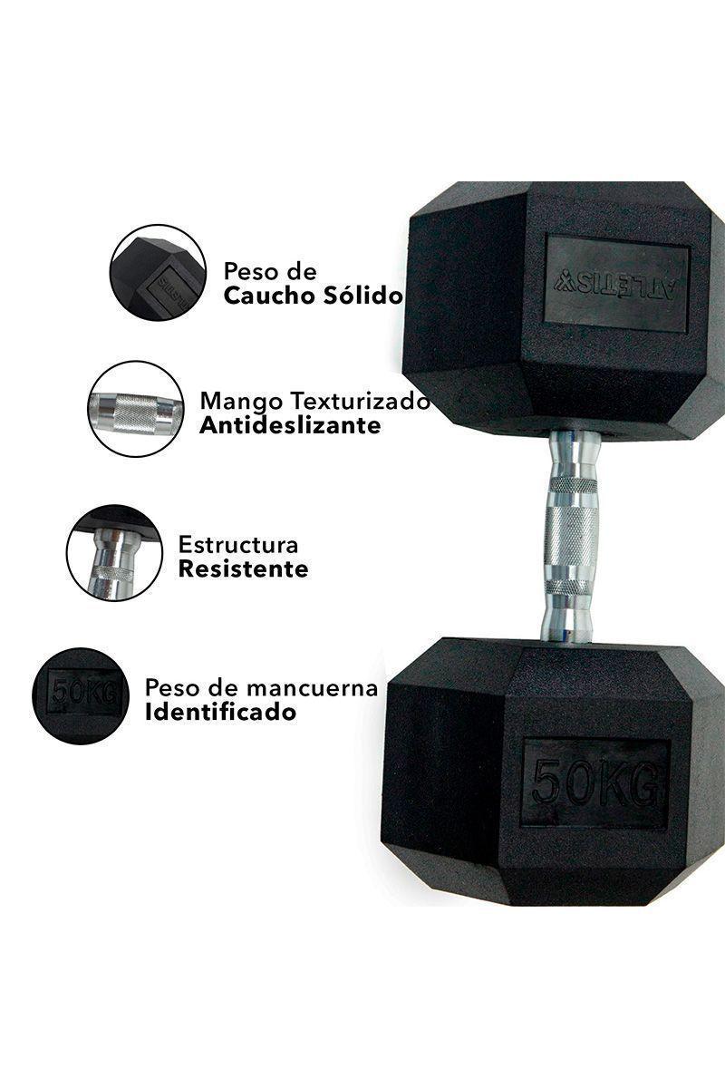 Mancuerna Hexagonal 50 Kg Negro-3