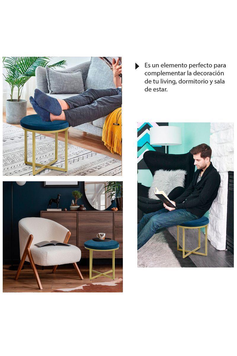 Ottoman Pouf Daisy Azul-4