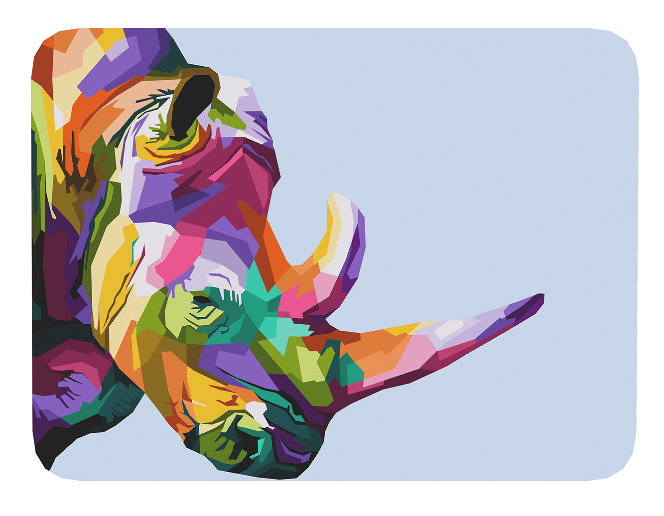 Mouse Pad Rinoceronte Arte de animales - 17cm X 21cm D79-0