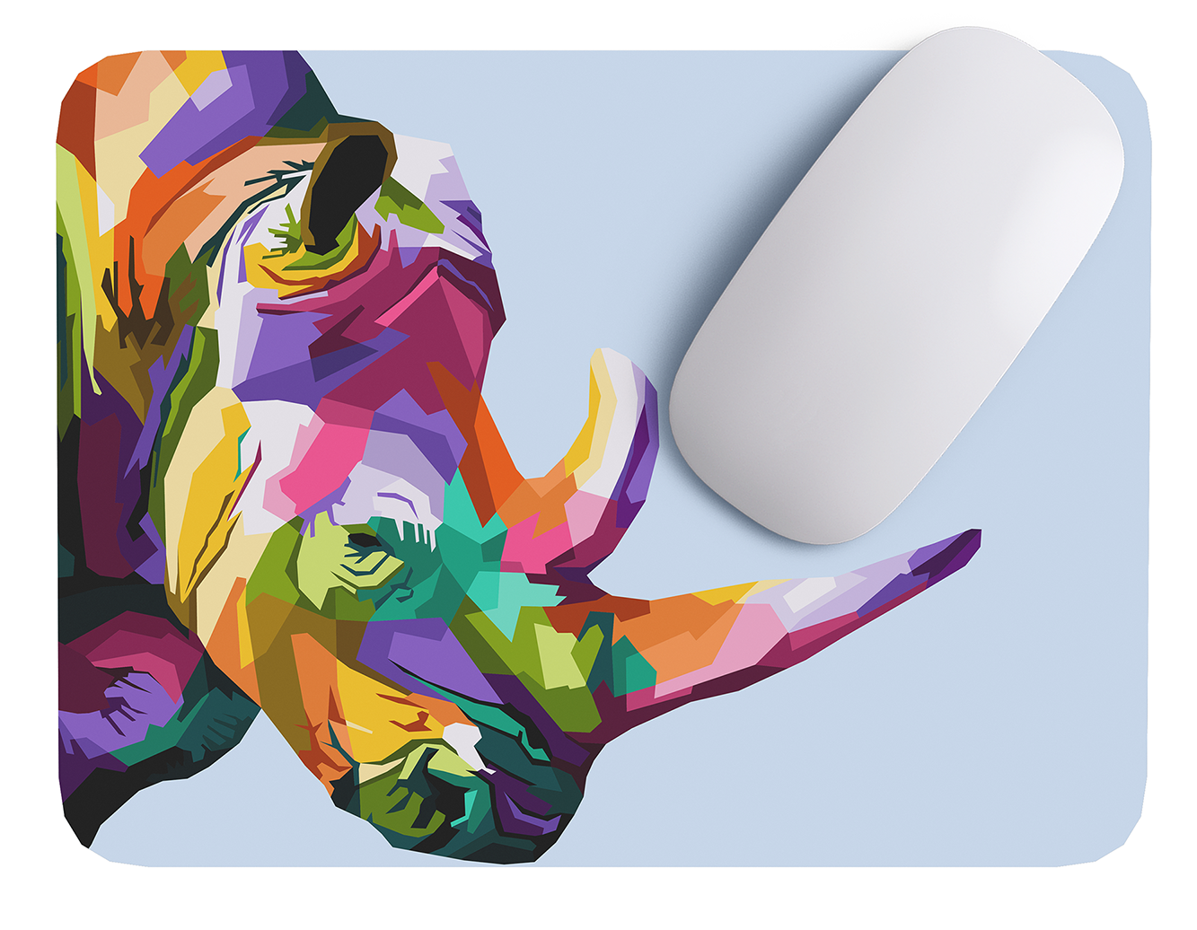 Mouse Pad Rinoceronte Arte de animales - 17cm X 21cm D79-1