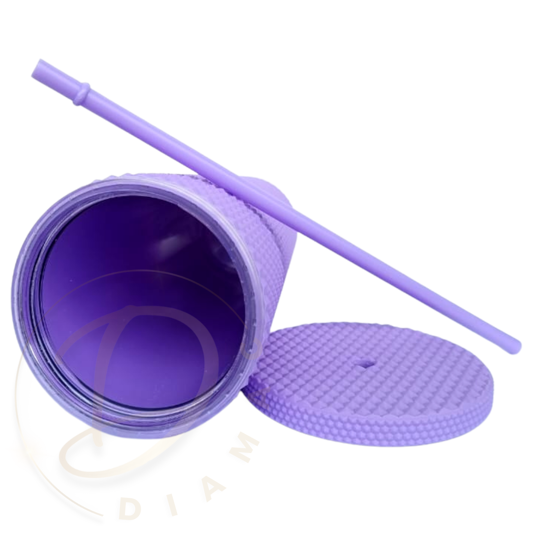 Vaso Mug Tublr Stud Botella Motivacional Vaso con Bombilla Morado-2