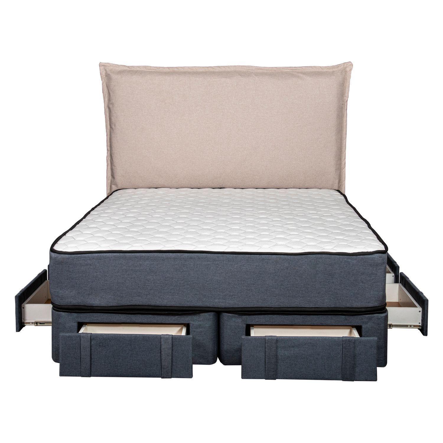 Cama Funcional Soft Ortopedico 6 Cajones + Respaldo Funda Pestaña 2 Plazas-2