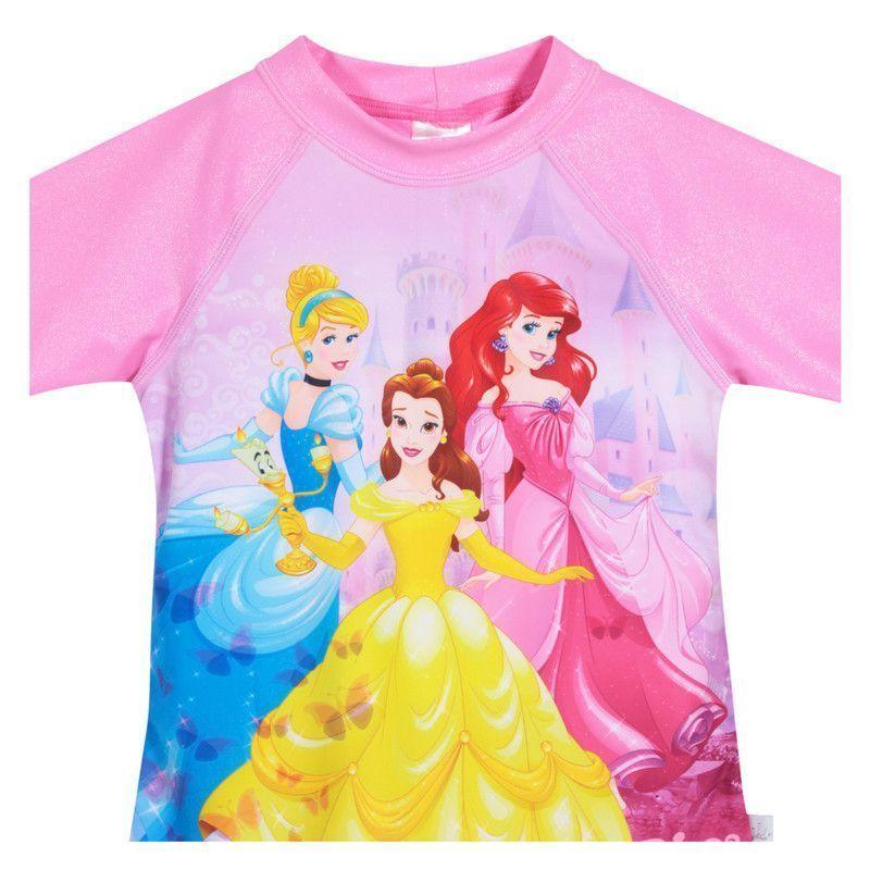 Niña Polera UV+50 Princesas Disney Brillante Rosa-2