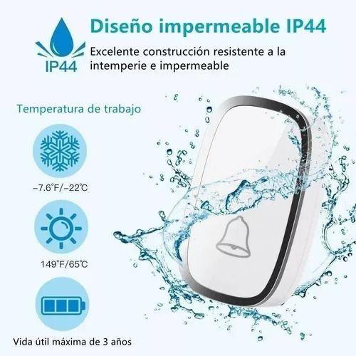 Timbre Inalámbrico Impermeable Con Luz Led 300 M Calidad-2