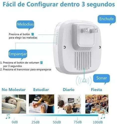 Timbre Inalámbrico Impermeable Con Luz Led 300 M Calidad-3