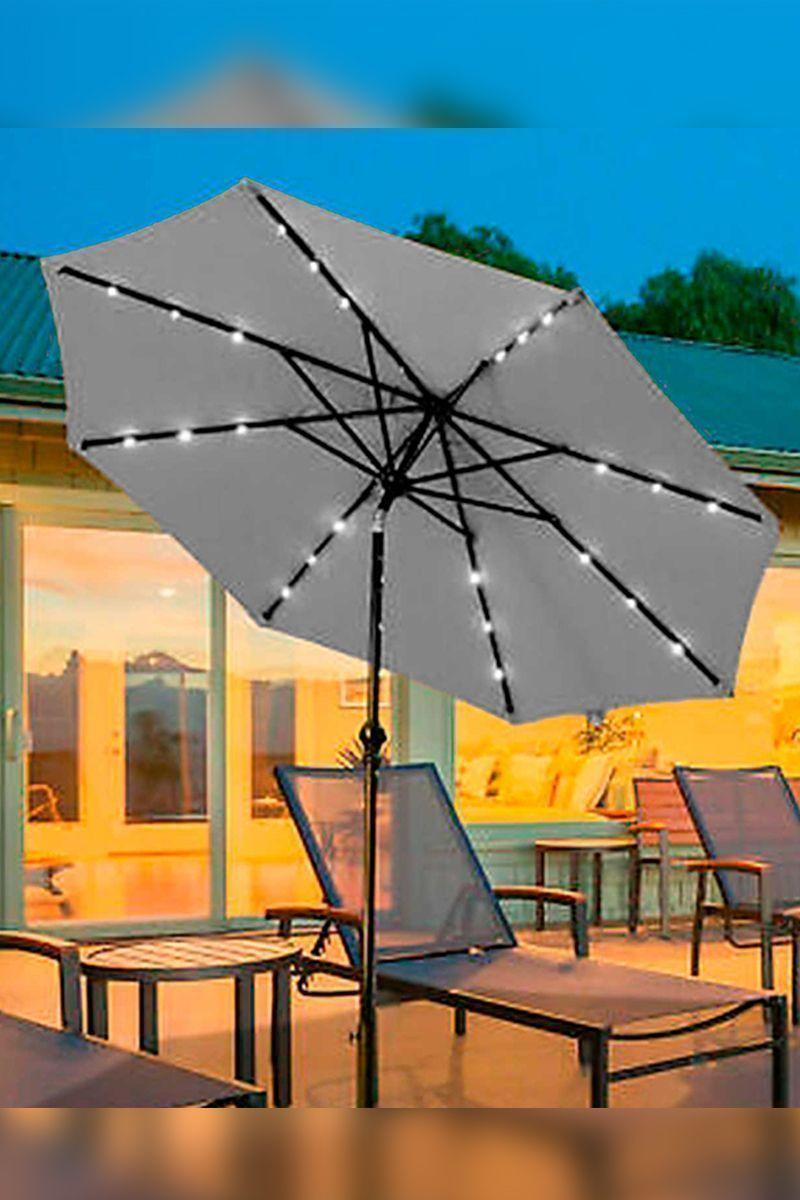 Sombrilla Quitasol Iluminación Solar Beige-1