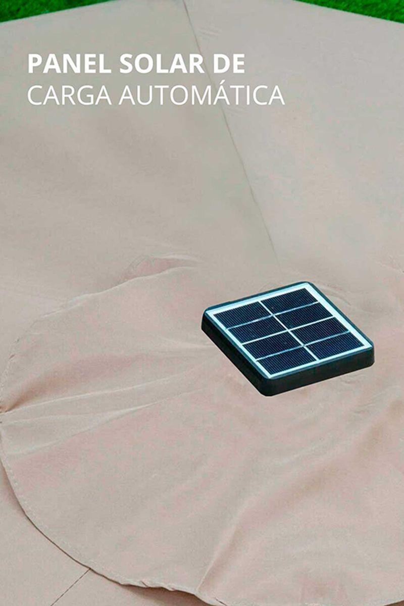 Sombrilla Quitasol Iluminación Solar Beige-3