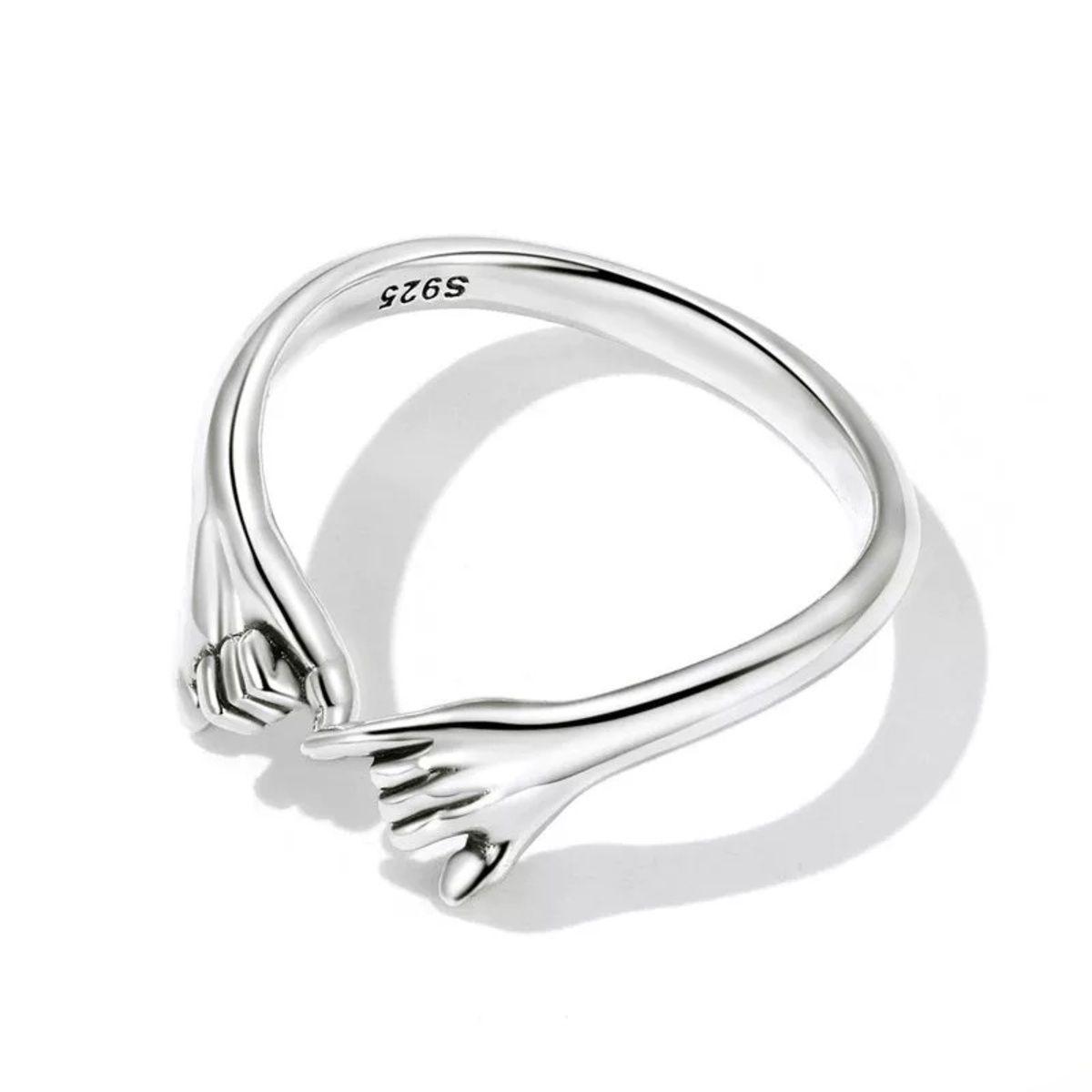 Anillo Manos Compromiso Ajustable Plata 925-1