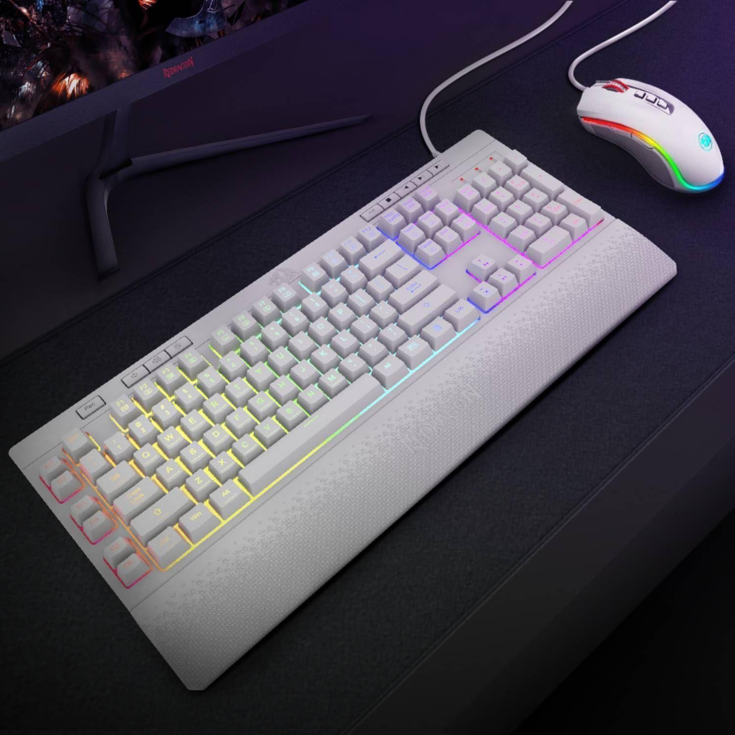 Teclado Gamer Redragon Shiva K512 White, Español-4