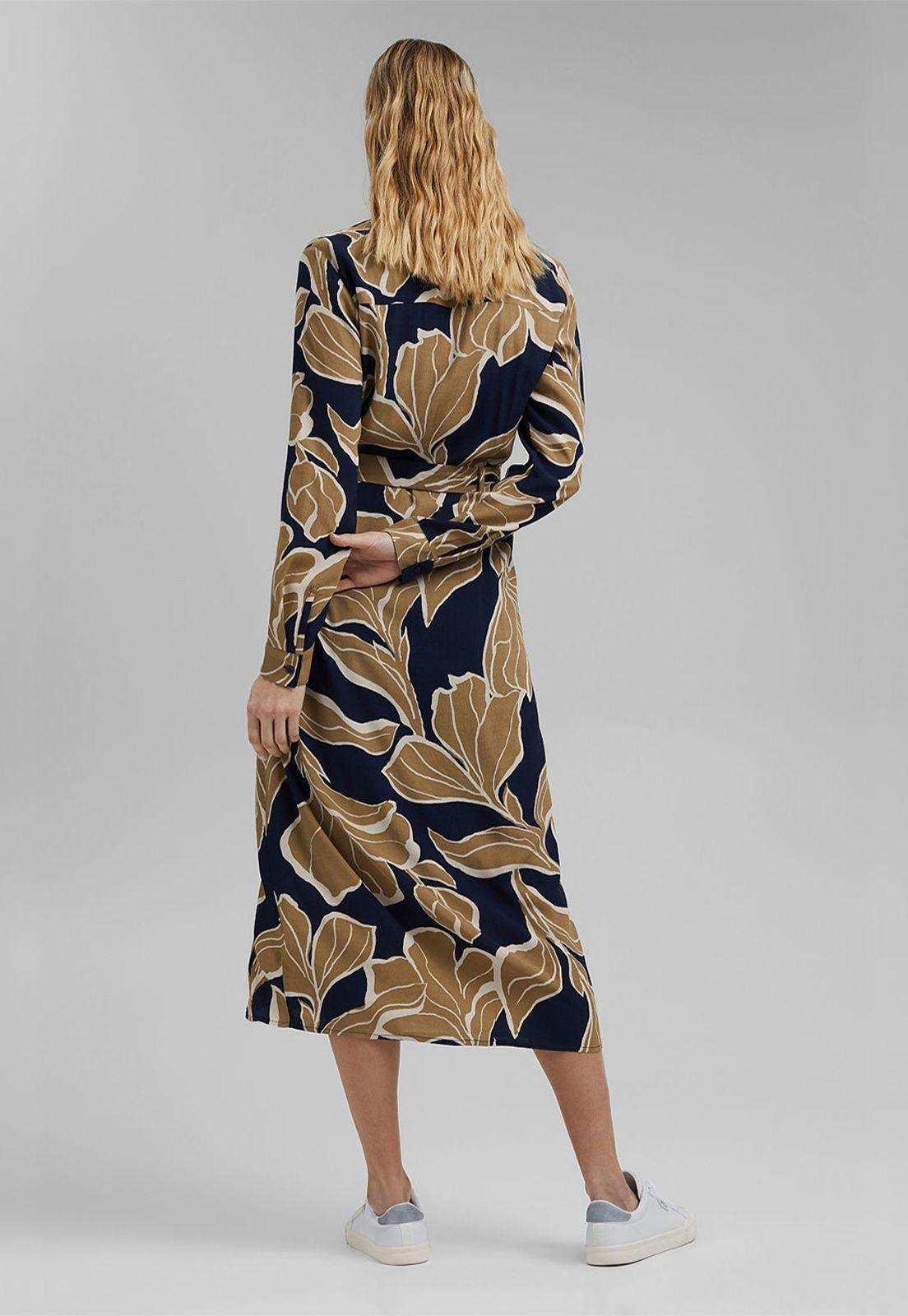 Vestido Midi Con Cinturón Lenzing™ Ecovero™ Esprit-1