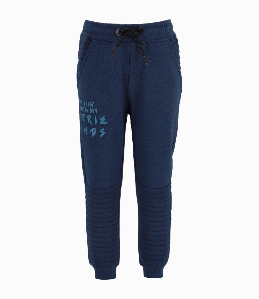 Pantalón Buzo Niño Azul Piedra Black and Blue-0