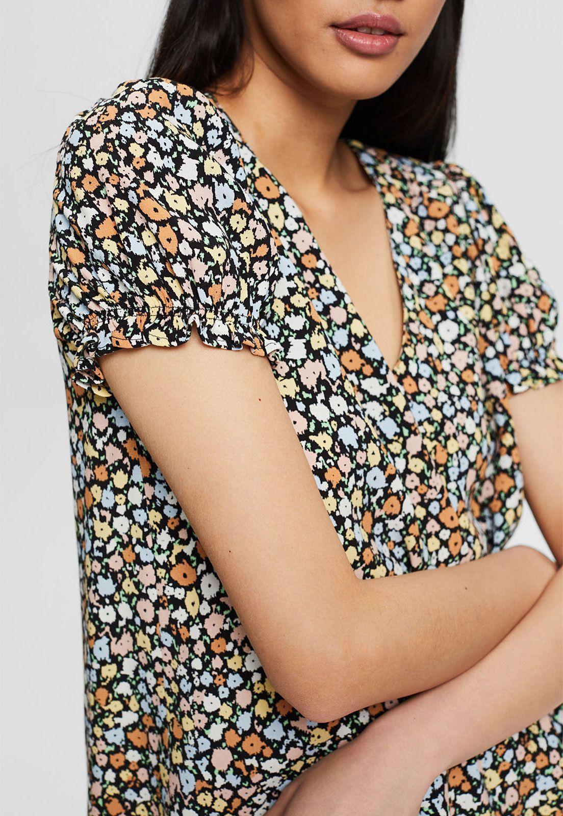 Blusa De Crepé Con Estampado Esprit invierno-2