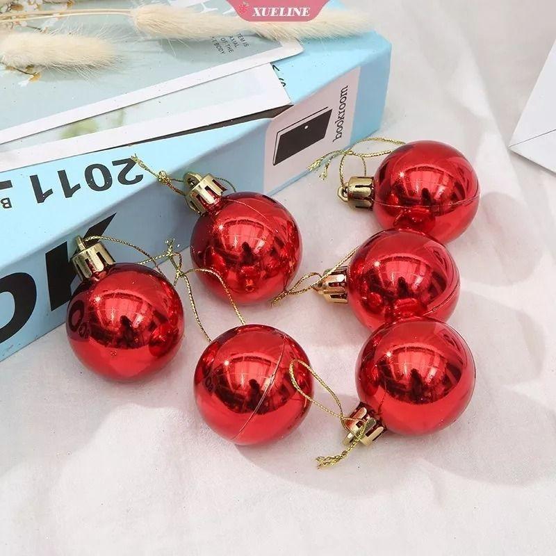 24 Esferas Navideñas Bambalinas Esferas Navidad Decorar 6 Cm-1