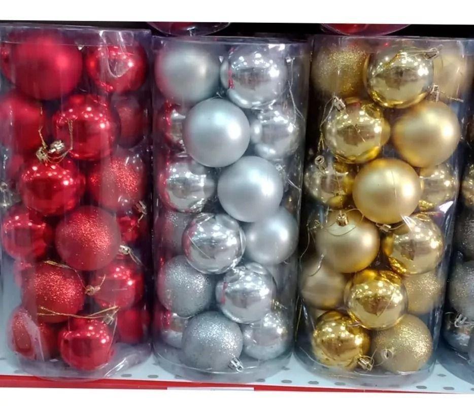 24 Esferas Navideñas Bambalinas Esferas Navidad Decorar 6 Cm-3