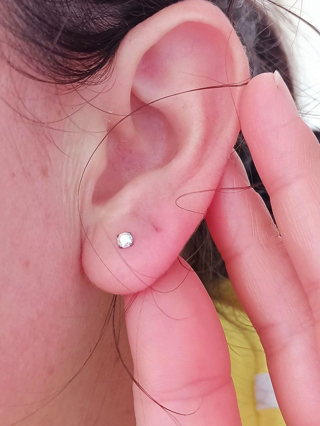 Aros Punto de Luz Acero Inoxidable Tornasol Zirconio Circulo 3mm-2