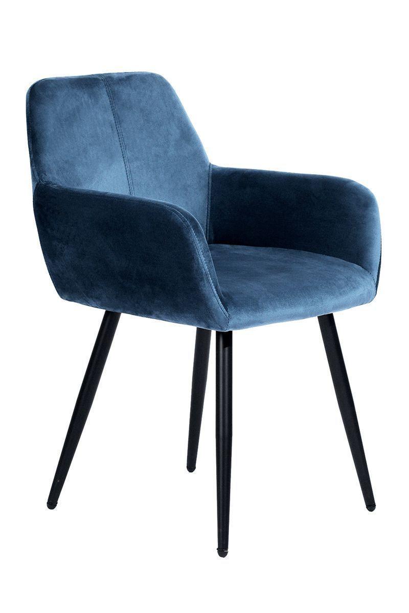 Silla Lyanco de Comedor Sitial de Terciopelo Azul-0