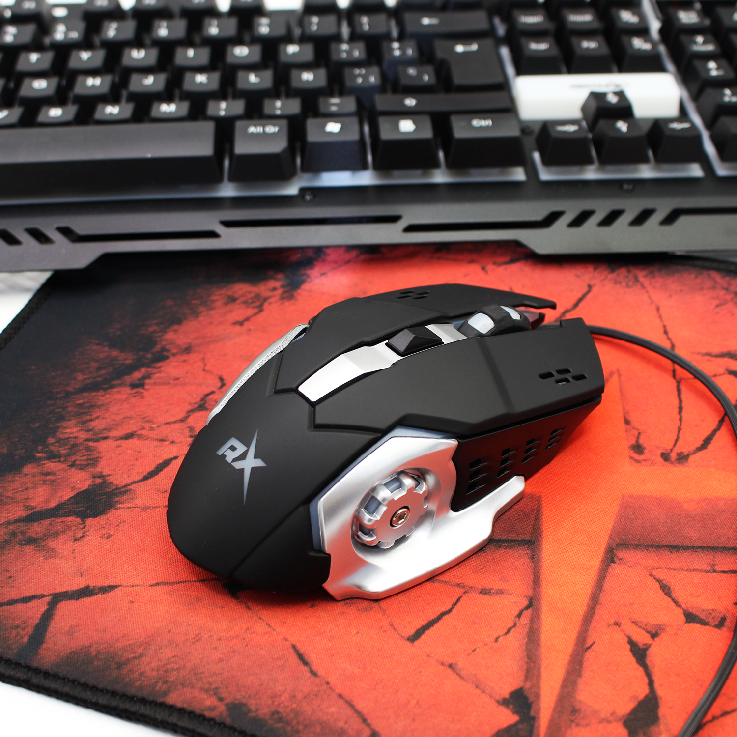 Kit Gamer Teclado Mouse 3200 DPI Mousepad y Audifonos PC PS4 Reptilex-3