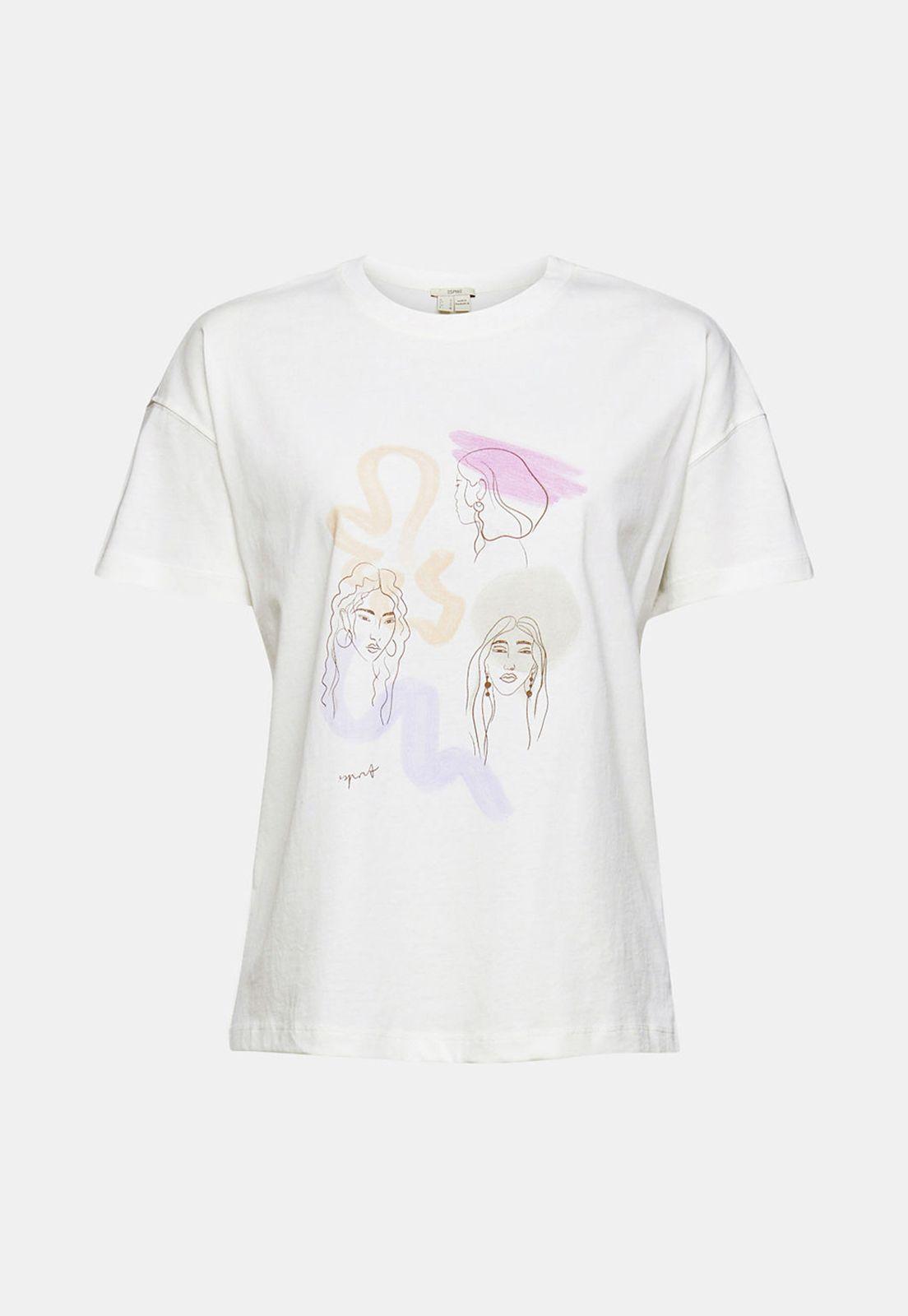 Polera Estampada Esprit Blanco-3