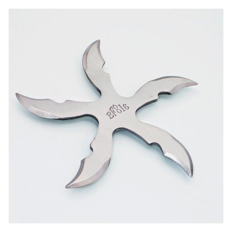 Shuriken Spin Silver Ninja   + Funda  10 Centimetros-1