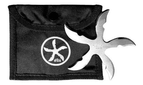 Shuriken Spin Silver Ninja   + Funda  10 Centimetros-0