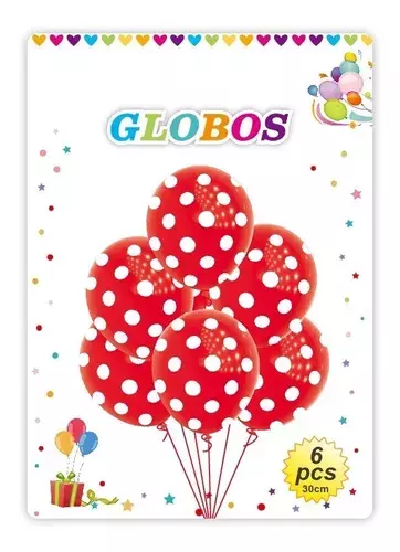 Globos De Cumpleaños Globos Feliz Cumpleaños Rojo Lunares-4