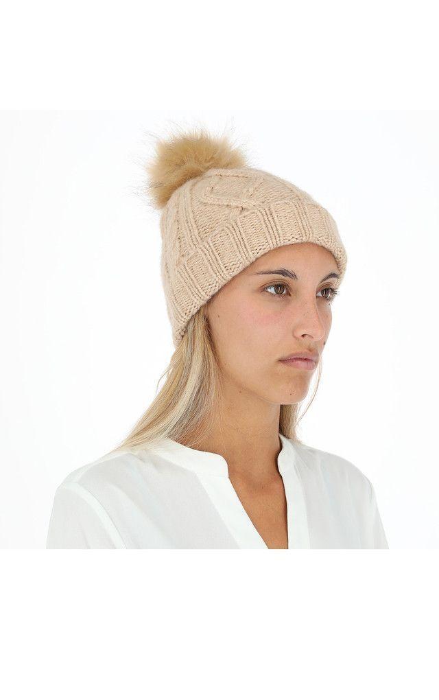Gorro Pompon Beige i-D-2
