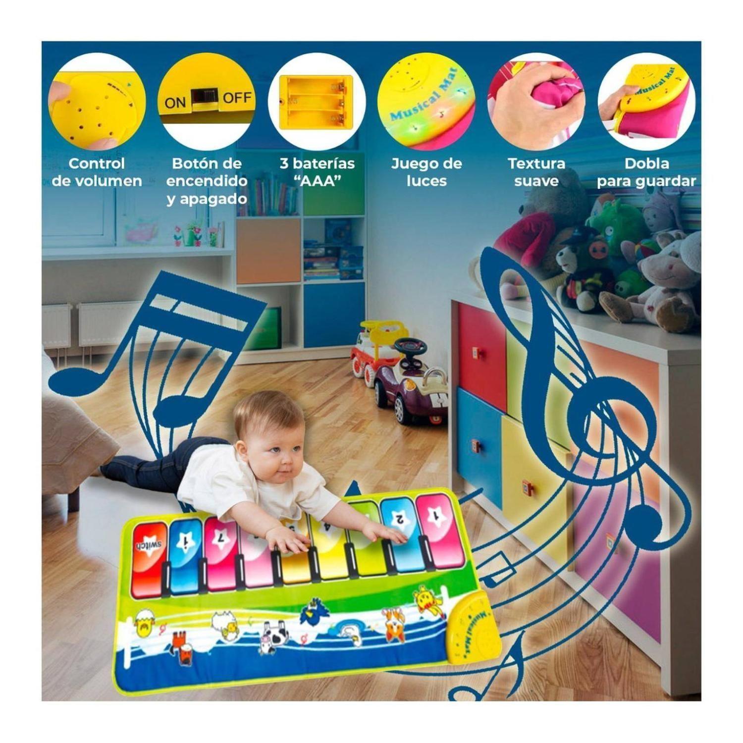 juguete Alfombra Musical 10 Teclas 7 Sonidos Azul -5