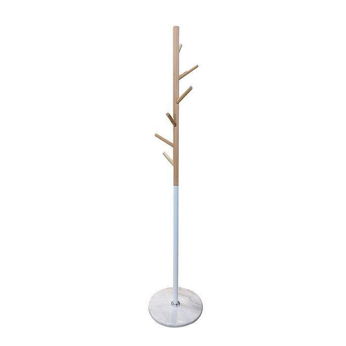 Perchero Madera  Blanco / Base Mármol-0