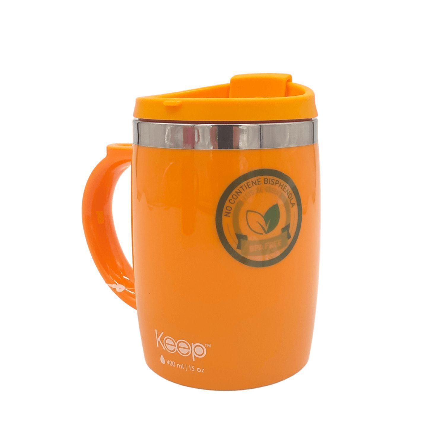Mug Térmico "Classic" Con Asa 400 ml Amarillo/Celeste- Keep-0