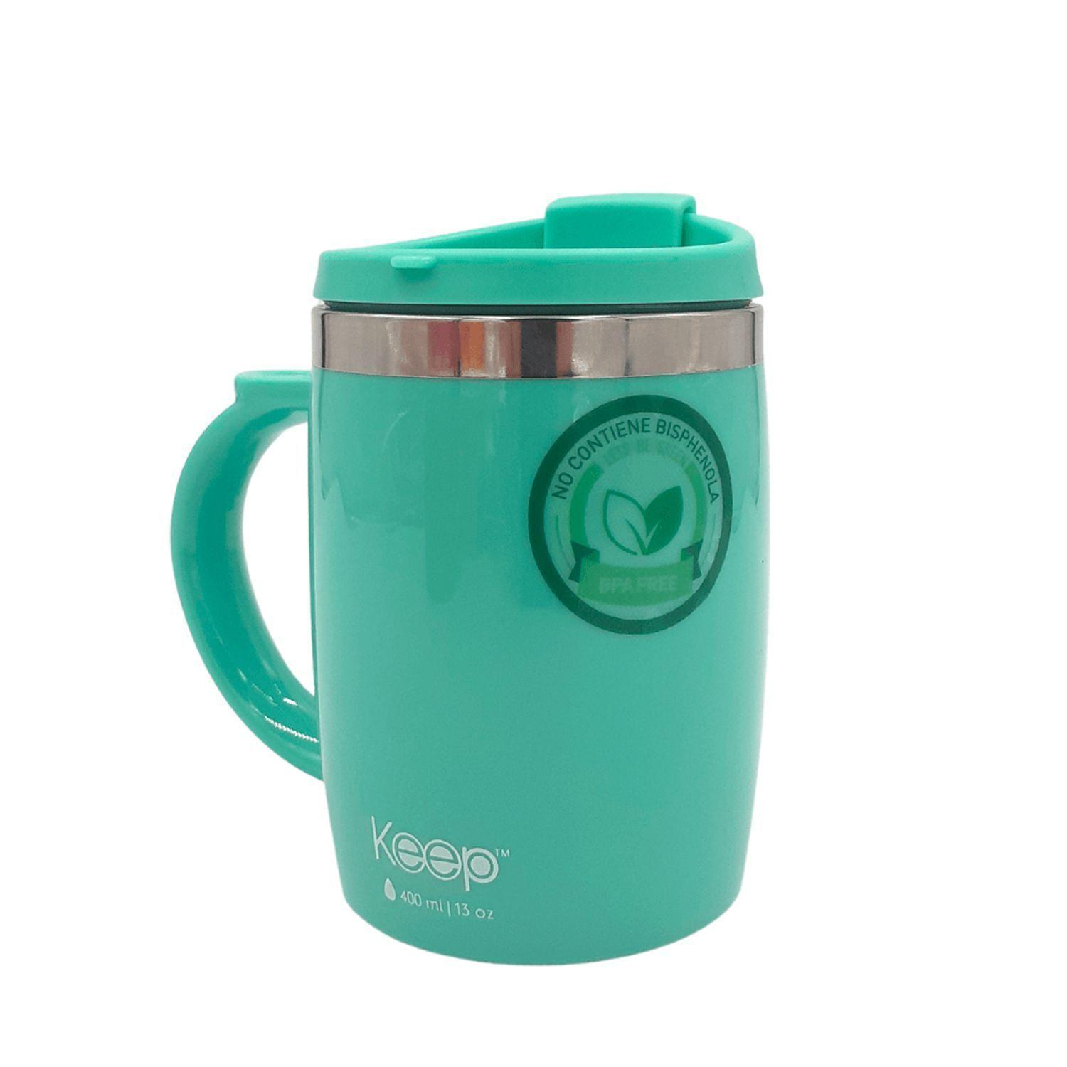 Mug Térmico "Classic" Con Asa 400 ml Amarillo/Celeste- Keep-1