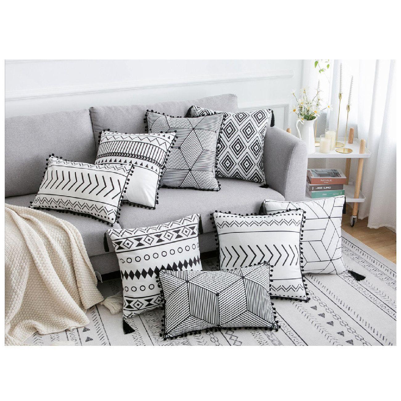 Funda Para Cojin Con Borla - Decorativa - Diseño 61-1