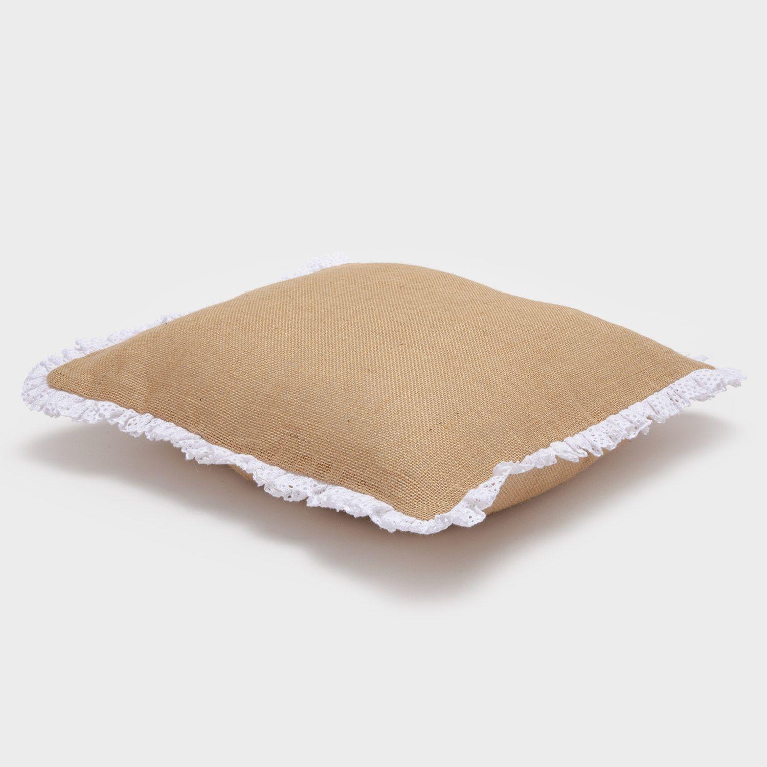 Set 2 fundas de cojín rustic reina café 50x50cm-2