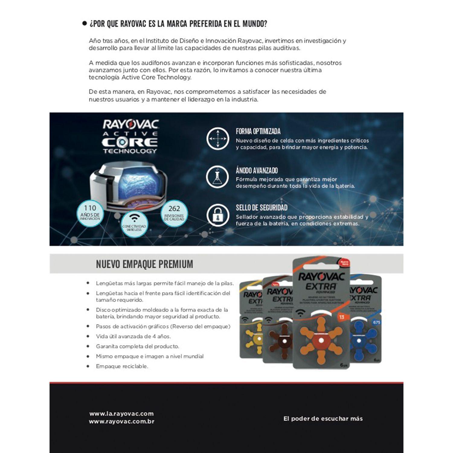 Pilas Para Audifonos Auditivas 10 pack 10 blister (60 pilas)-2