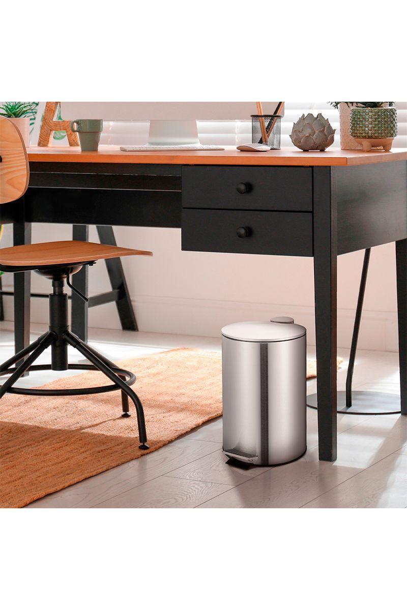 Basurero 5 L Acero Inoxidable Gris-1