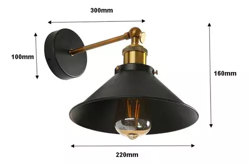 Aplique Lámpara Led Muro Bronce E27 Con Pantalla Decoracion-1