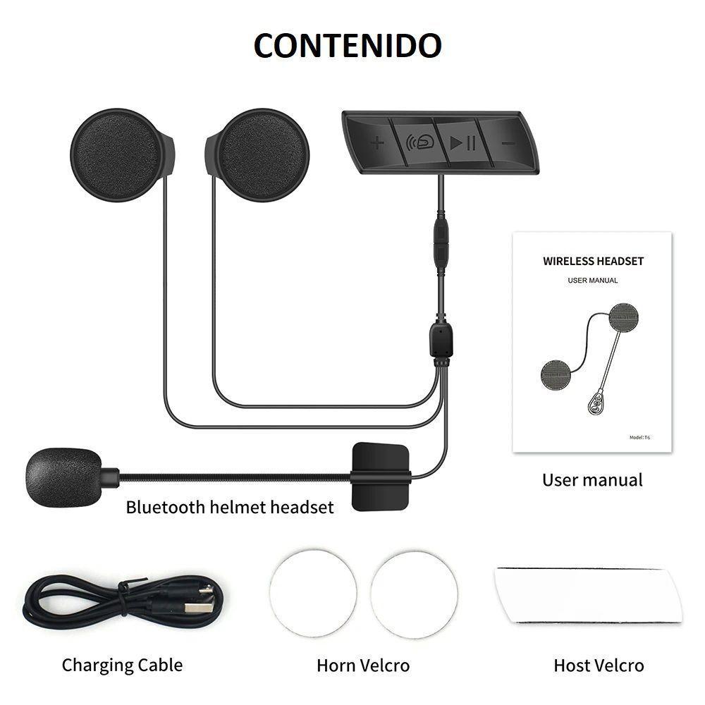 Audífonos bluetooth manos libres radio FM para casco de moto M7-4