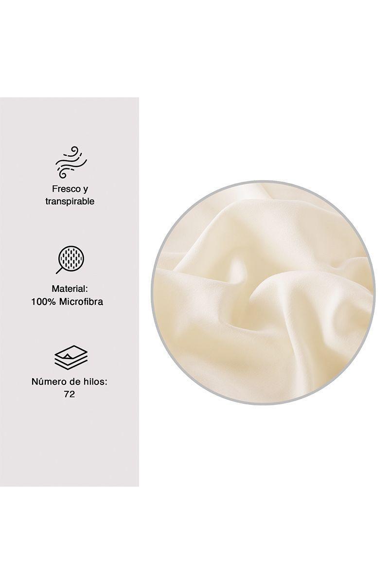 Sábana Broderie 2 Plazas Crema-2